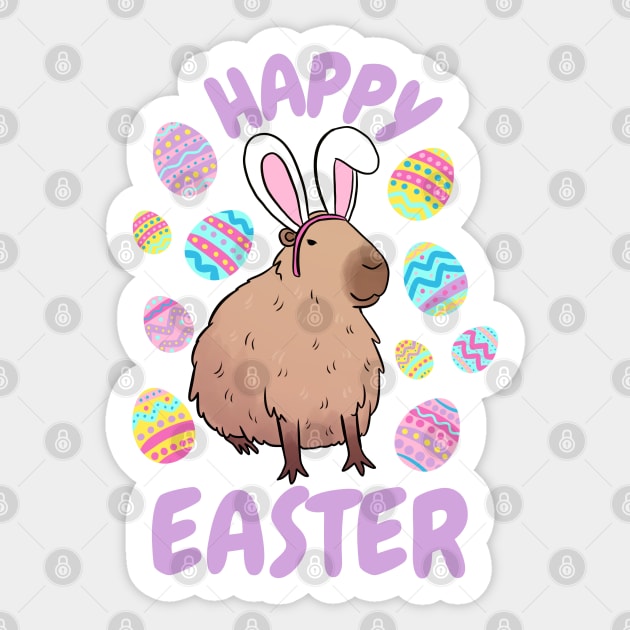 Happy easter cute capybara easter eggs Sticker by Yarafantasyart